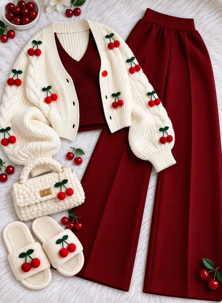 أطقم الكرز المحاكة من Vanva Fashion