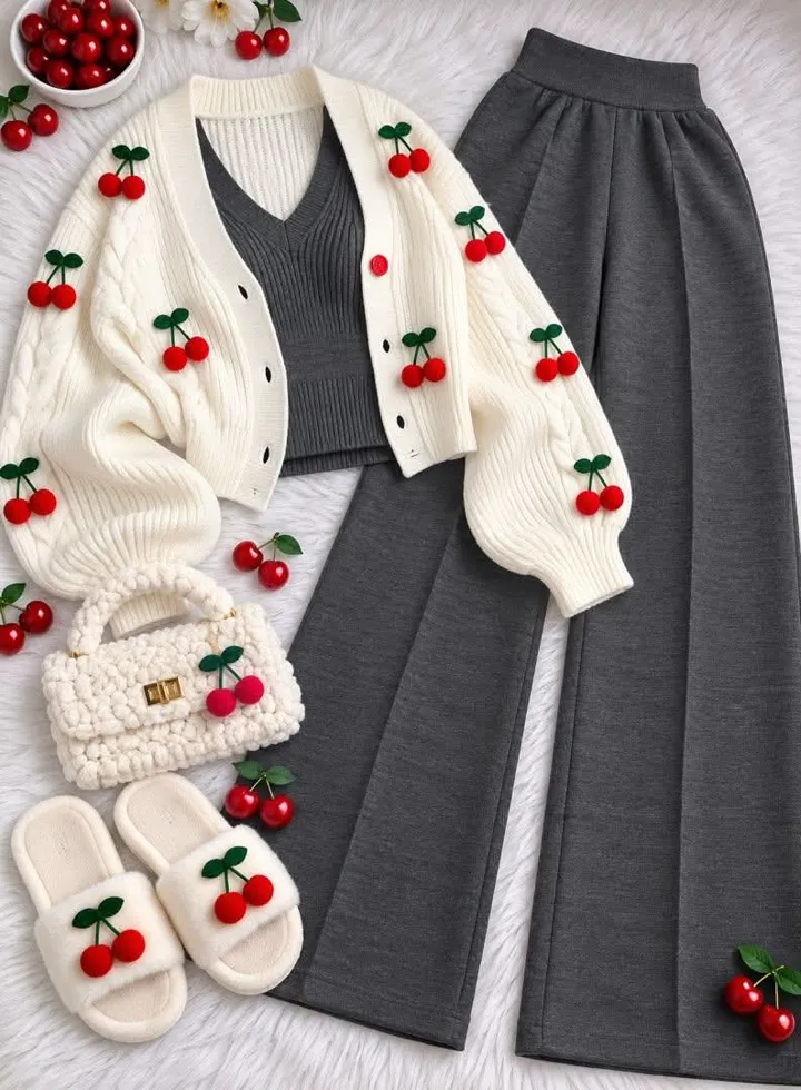 أطقم الكرز المحاكة من Vanva Fashion