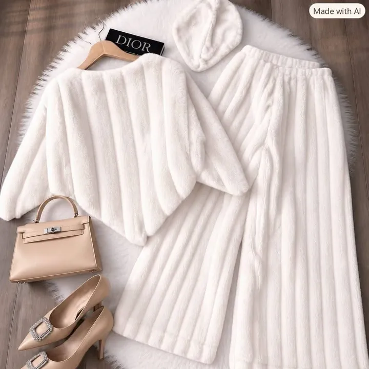 أطقم فرو مخمل من Vanva Fashion
